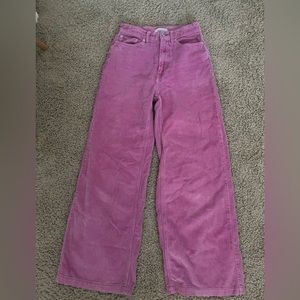 urban outfitters pink corduroy wide leg pants